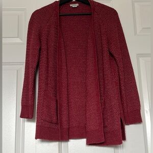 Fat Face Red Open Front Cardigan